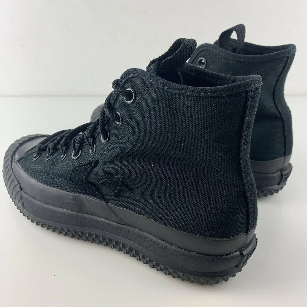 Converse High Tops Mens Size 9 Bosey MC Womens 10.5 Triple Black Water Repellent